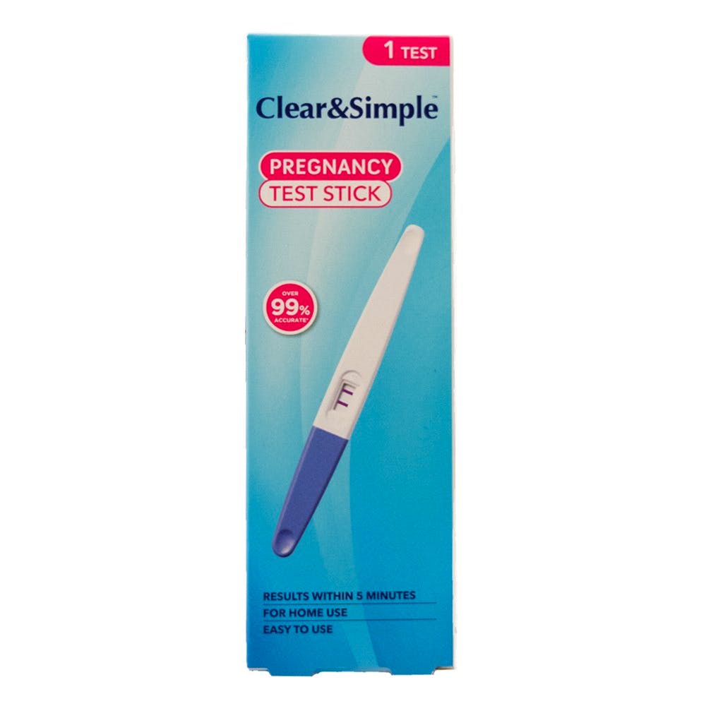 Clear & Simple 1Test Pregnancy Test Stick Quick & Accurate Results