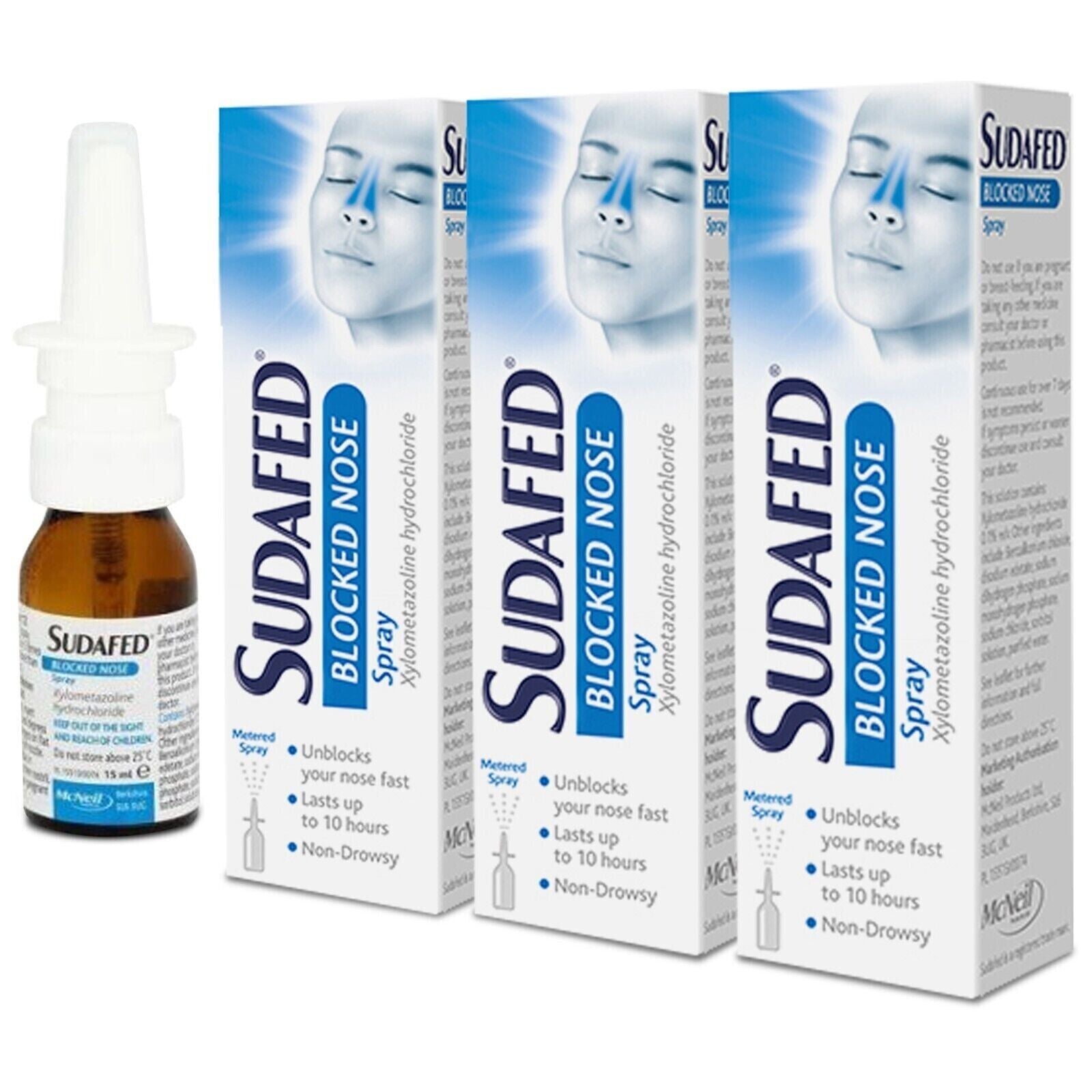 Sudafed Blocked Nose Spray Unblocks Fast Non Drowsy 3x 15ml Vision Pharmacy