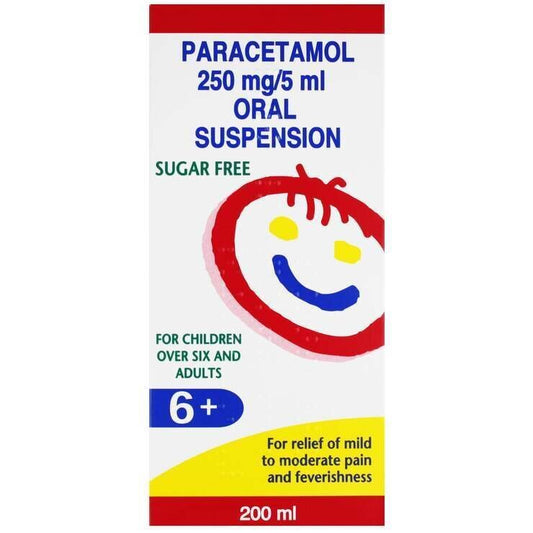 Paracetamol 250mg/5ml Oral Suspension orange flavour SF (200ml)