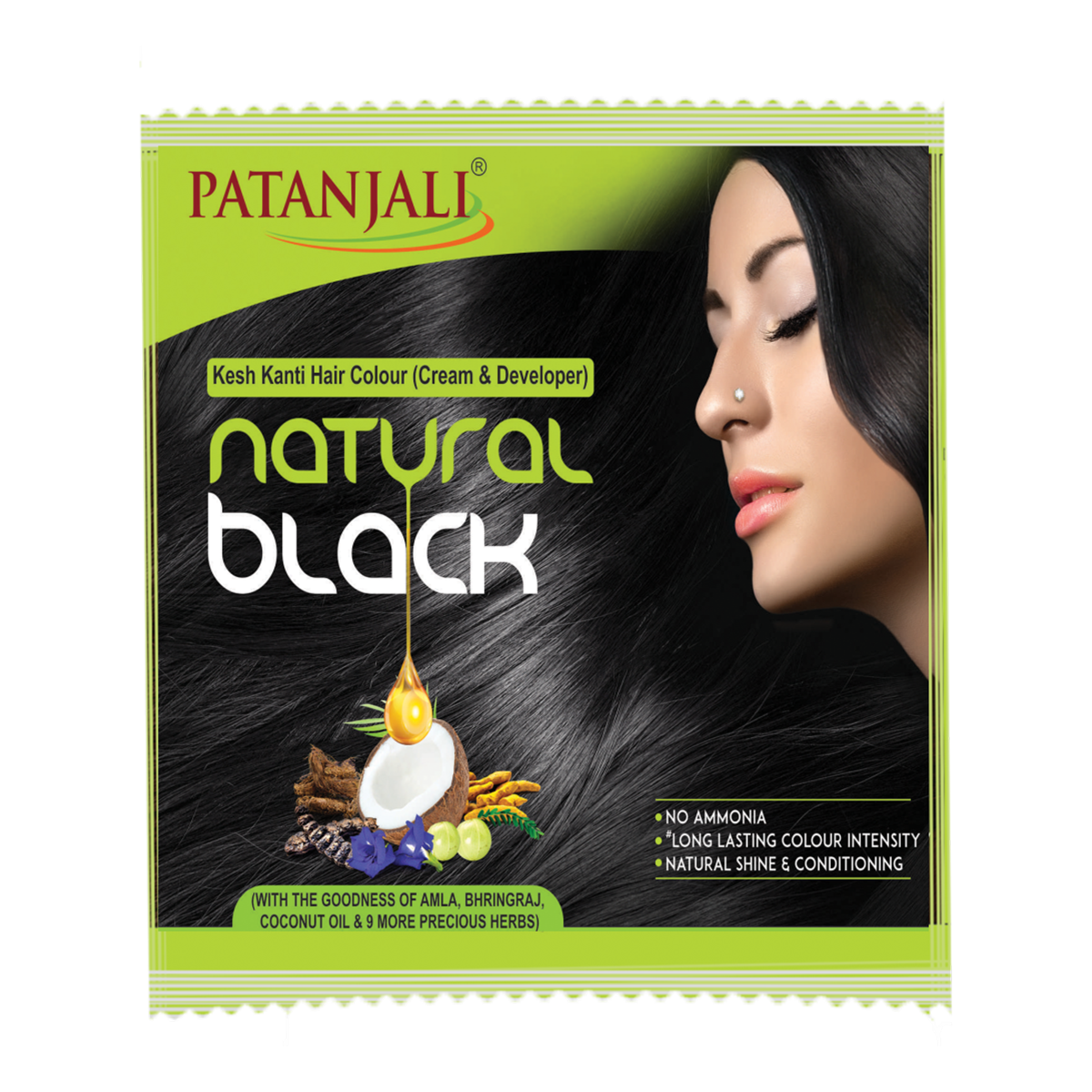 Patanjali Kesh Kanti Hair Colour (Cream & Developer) - Natural Black