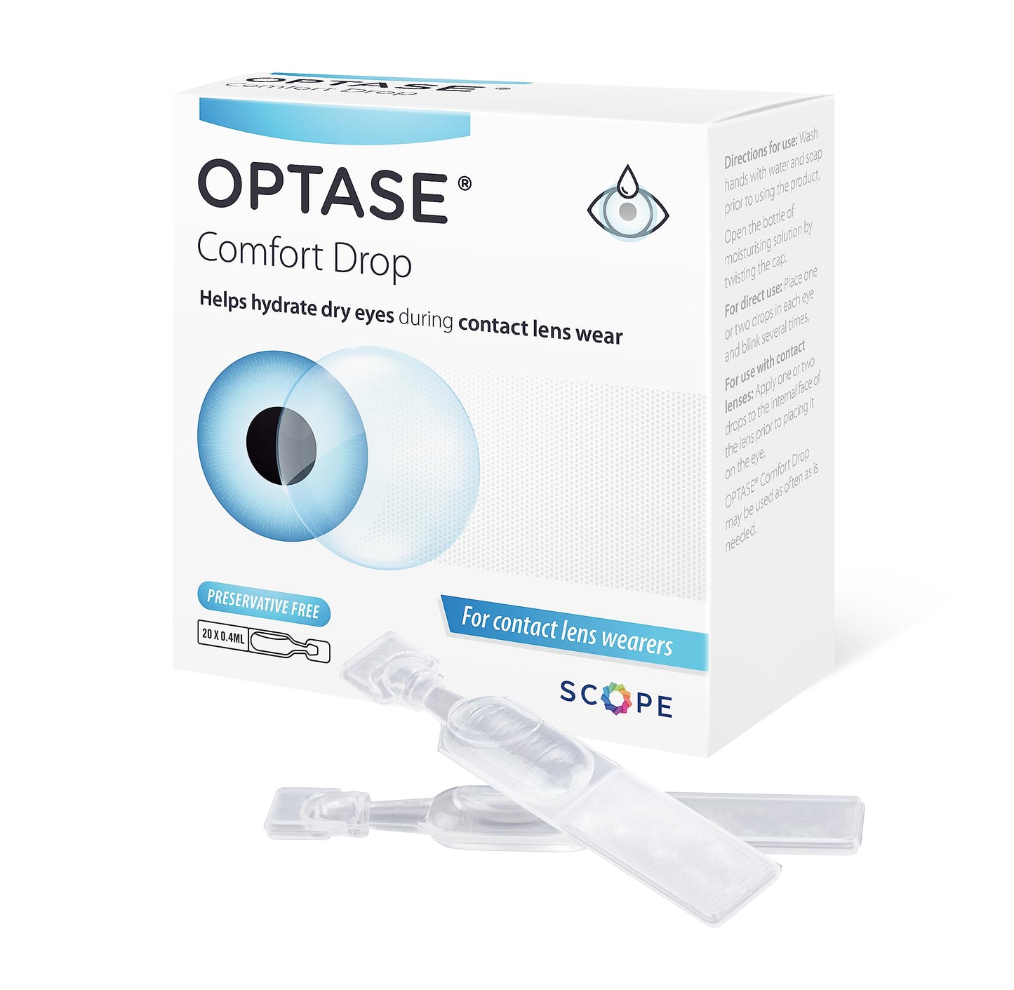 OPTASE Comfort Drop Eye Drops 20 x 0.4ml