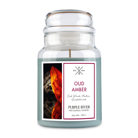 Purple River Scented Candle Oud & Amber 623g