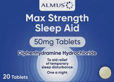 Almus Sleep Aid Max Strength 50mg Tablets