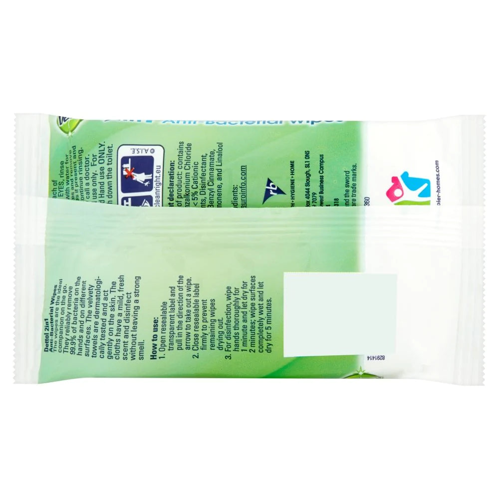 Dettol 2in1 Anti-Bacterial Wipes