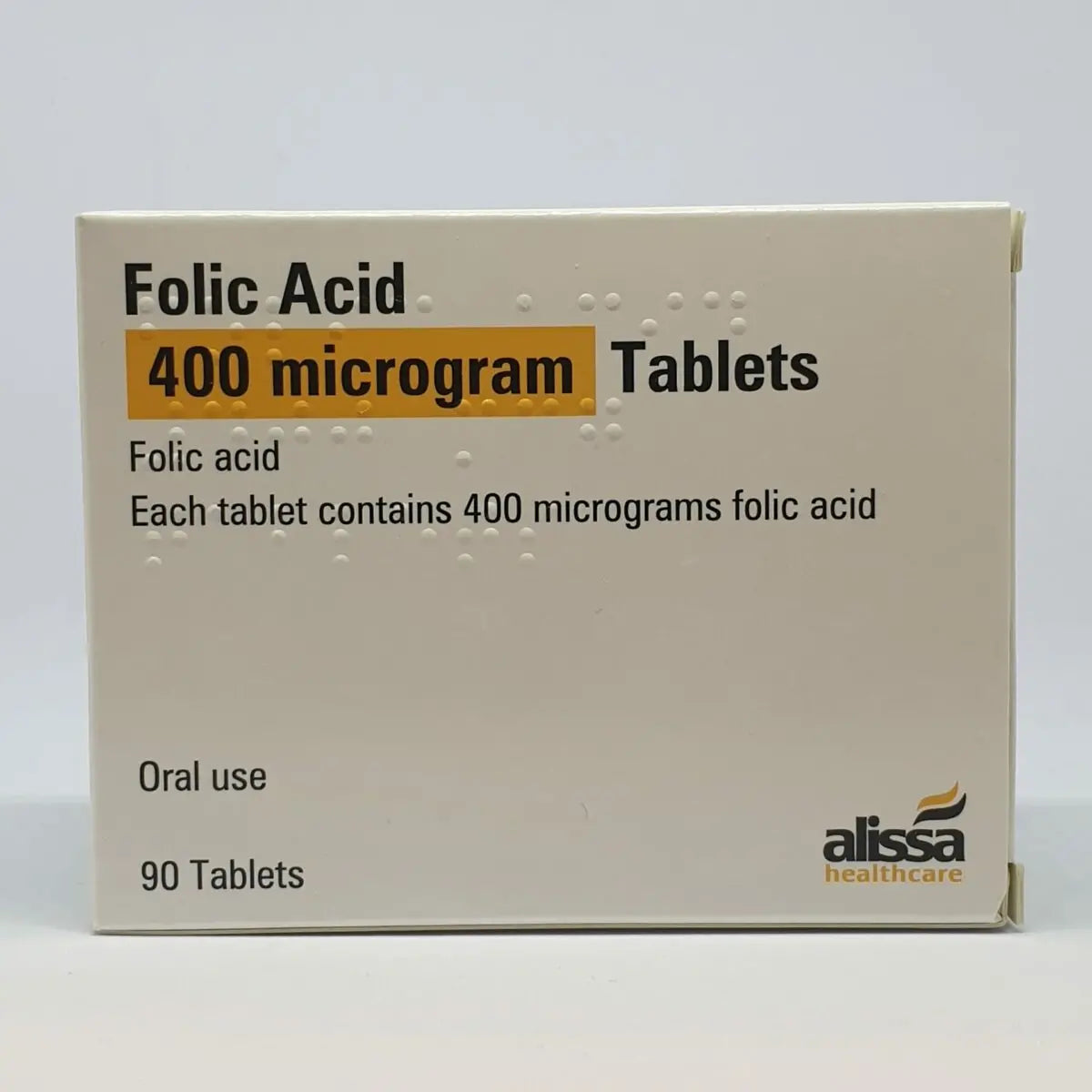 Folic Acid 400 mcg Tablets – 90 Tablets Pregnancy Aid support