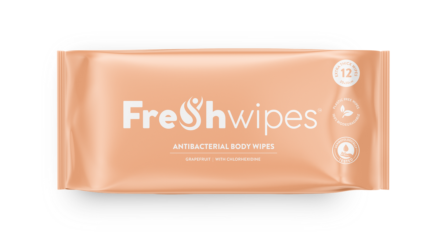 Grapefruit Scented Antibacterial/Biodegradable FreshWipes Body Wipes