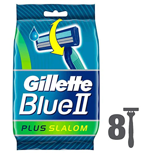 Gillette BlueII Plus Slalom Men's Disposable Razors 8 razors