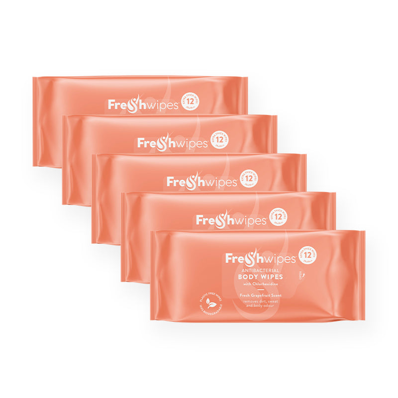 Grapefruit Scented Antibacterial/Biodegradable FreshWipes Body Wipes