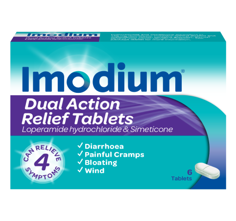 Imodium Dual Action Relief – 6 Tablets