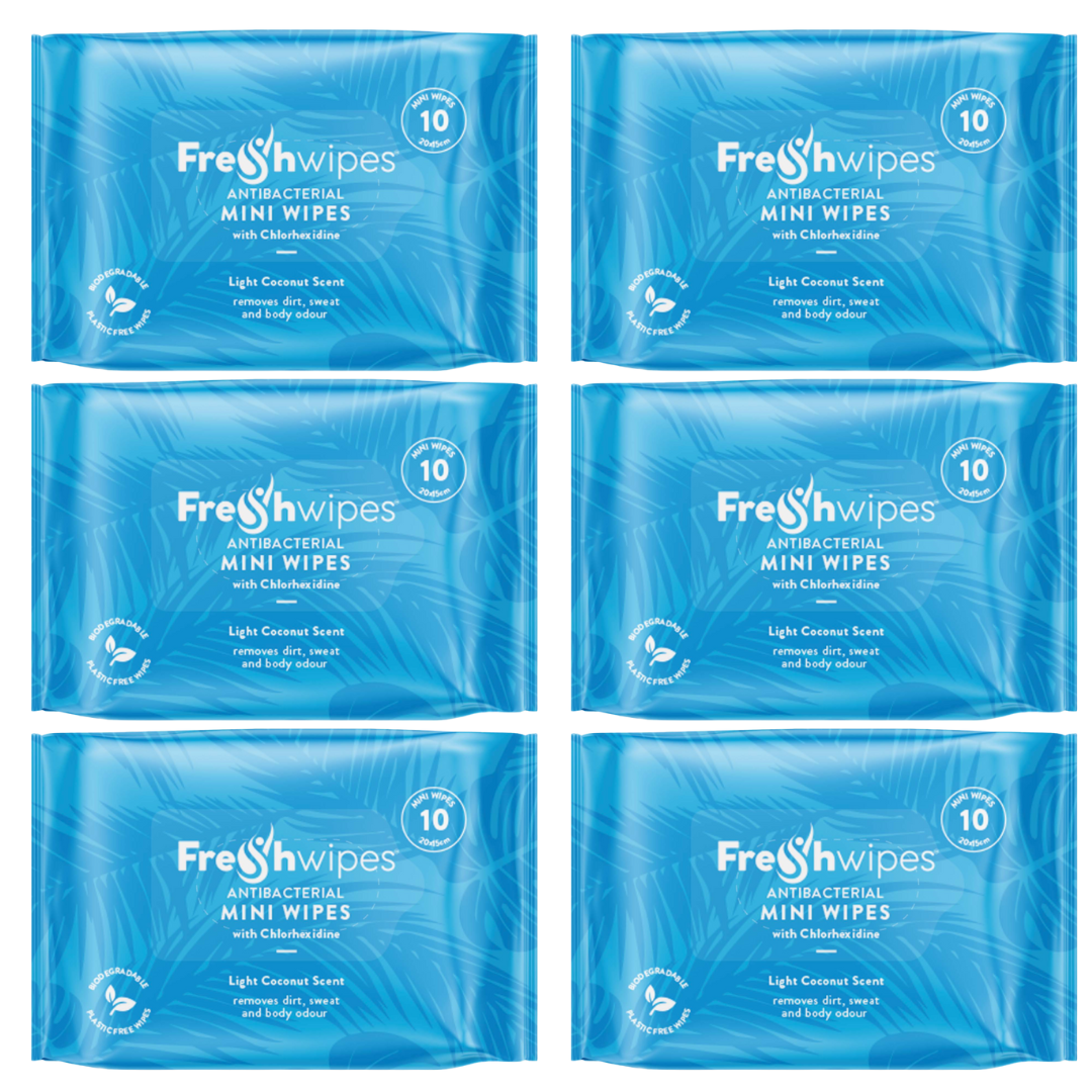 FreshWipes MINIS Antibacterial/Biodegradable Wipes - Coconut Scent