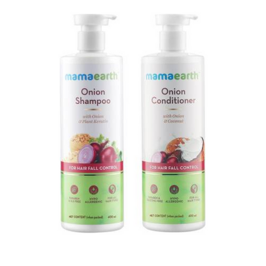 Mamaearth Onion Shampoo & Onion Conditioner For Hair Fall Control