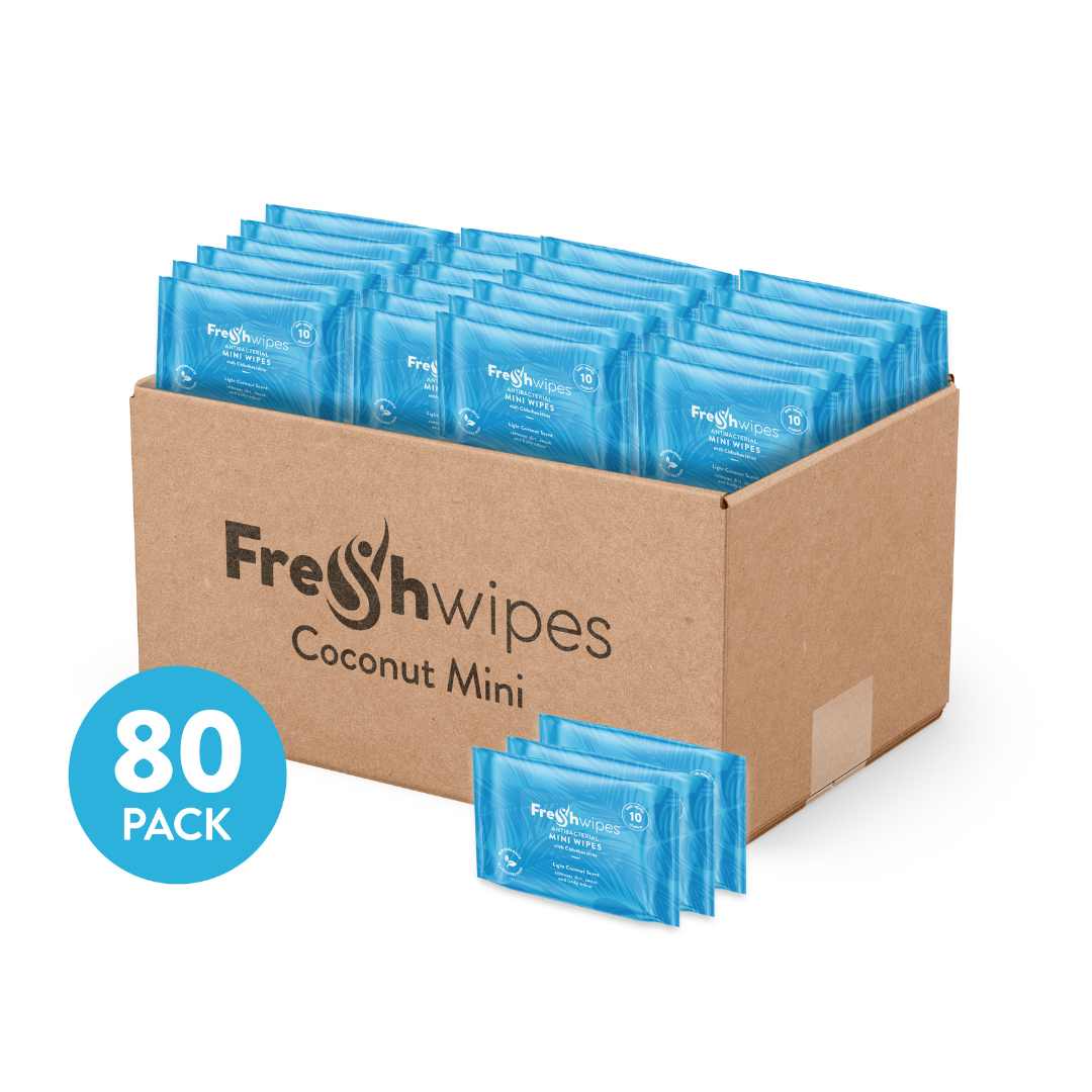 FreshWipes MINIS Antibacterial/Biodegradable Wipes - Coconut Scent