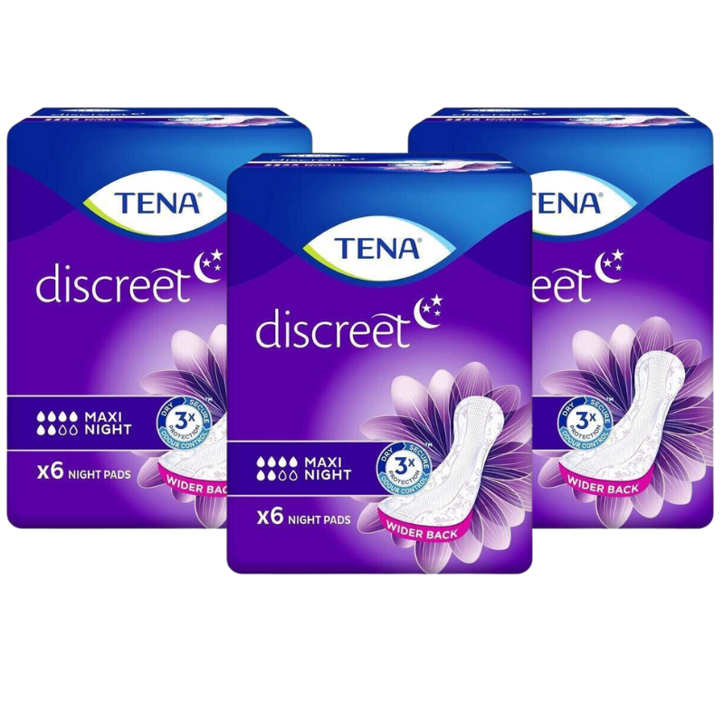 TENA Discreet Maxi Night Incontinence Pads - 6 Pads – Vision Pharmacy