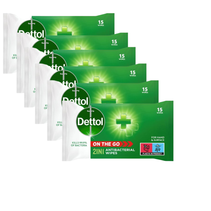 Dettol 2-In-1 Antibacterial Wipes