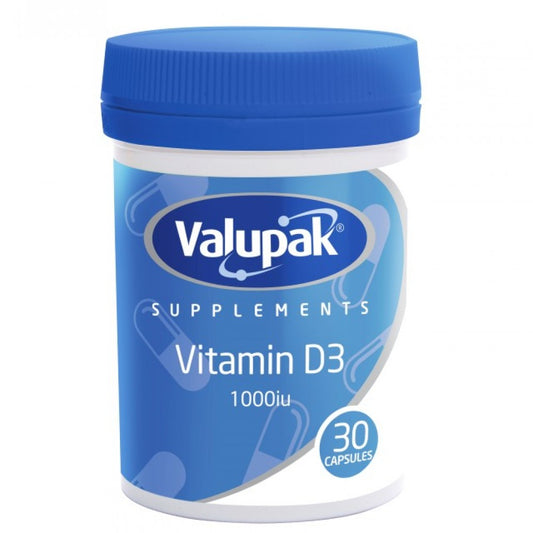 Valupak Supplements Vitamin D3 1000IU Capsules 