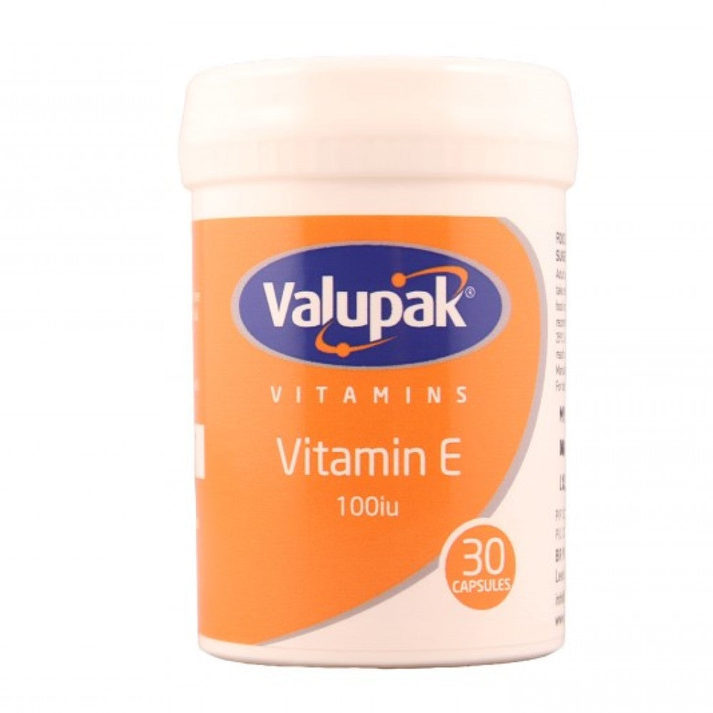 Valupak Vitamins Vitamin E 100IU Capsules 30's