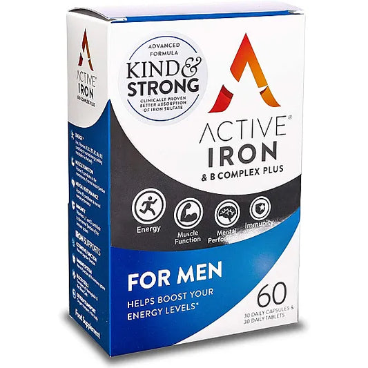 Active Iron For Men - 30 Iron Tablets & 30 Multivitamin Tablets