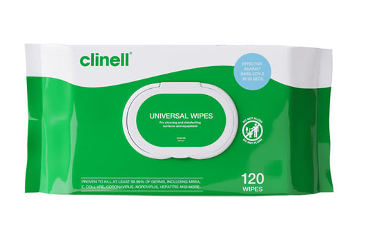 Clinell Universal 120 Wipes Flow Pack