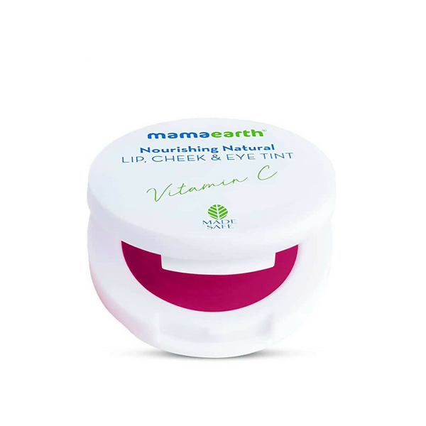 Mamaearth Nourishing Natural Lip Cheek & Eye Tint with Vitamin C & Rose 