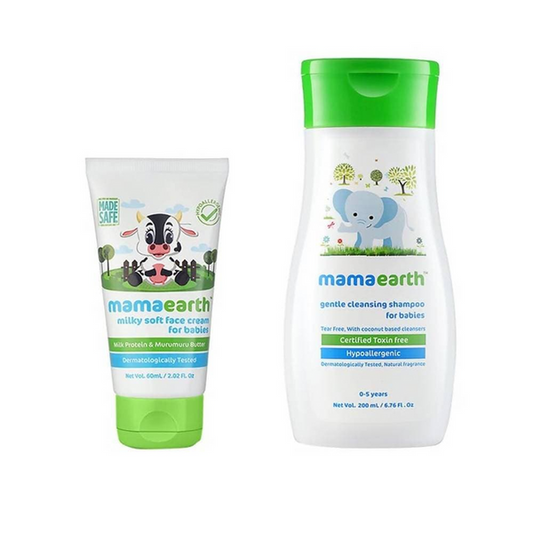 Mamaearth Milky Soft Face Cream And Gentle Cleansing Shampoo For Babies