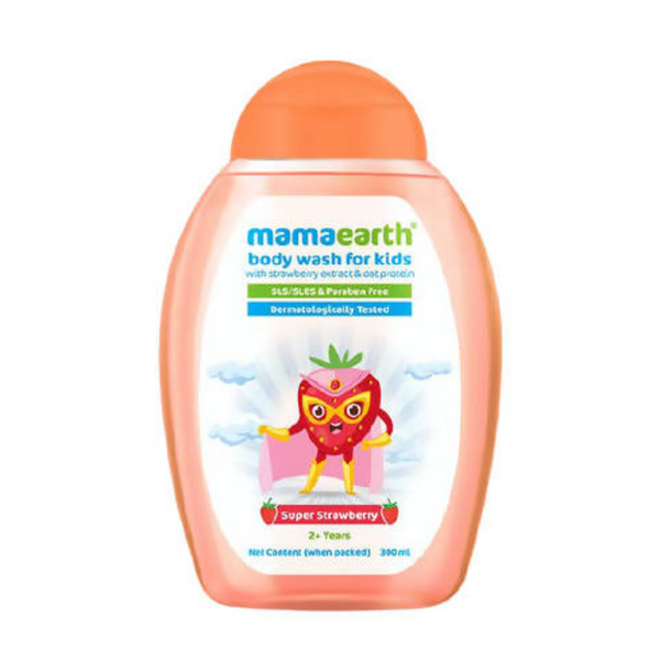 Mamaearth Super Strawberry Body Wash for Kids with Strawberry & Oat Protein