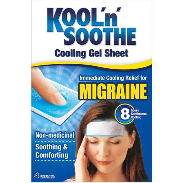 Kool n Soothe Migraine Relief Gel Sheets Pack of 4 for Pain Relief ...