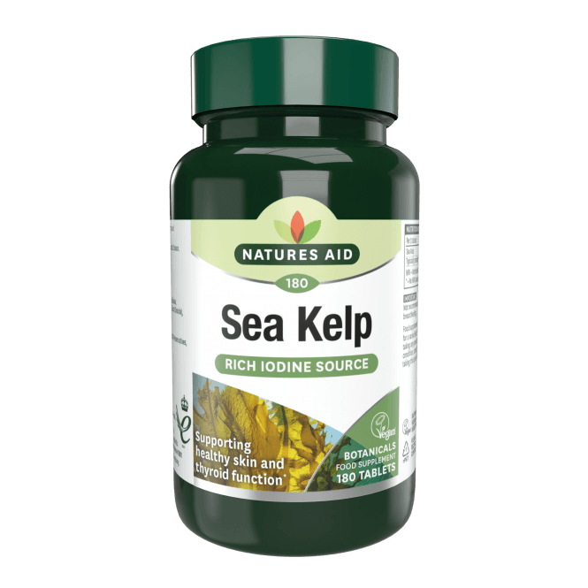 Natures Aid Sea Kelp Rich Iodine Source 180 Tablets