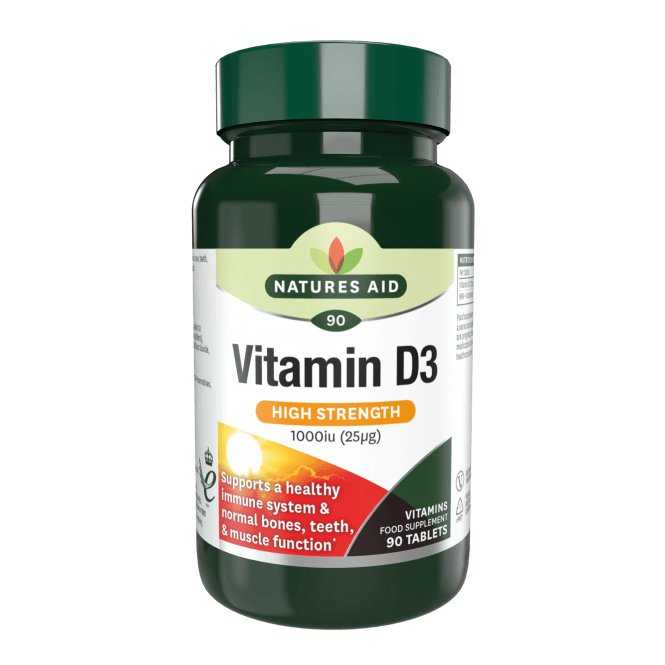 Natures Aid Vitamin D3 High Strength 1000iu 120 Tablets