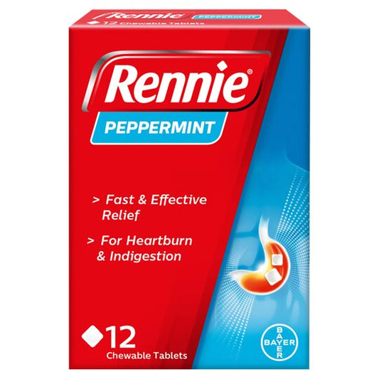 Rennie Peppermint Tablets 12 Pack