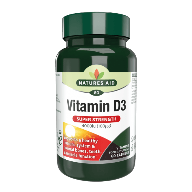 Natures Aid Vitamin D3 Super Strength 4000iu 80 Tablets