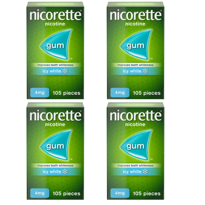 Nicorette Gum Icy White 4mg - 105 Pieces