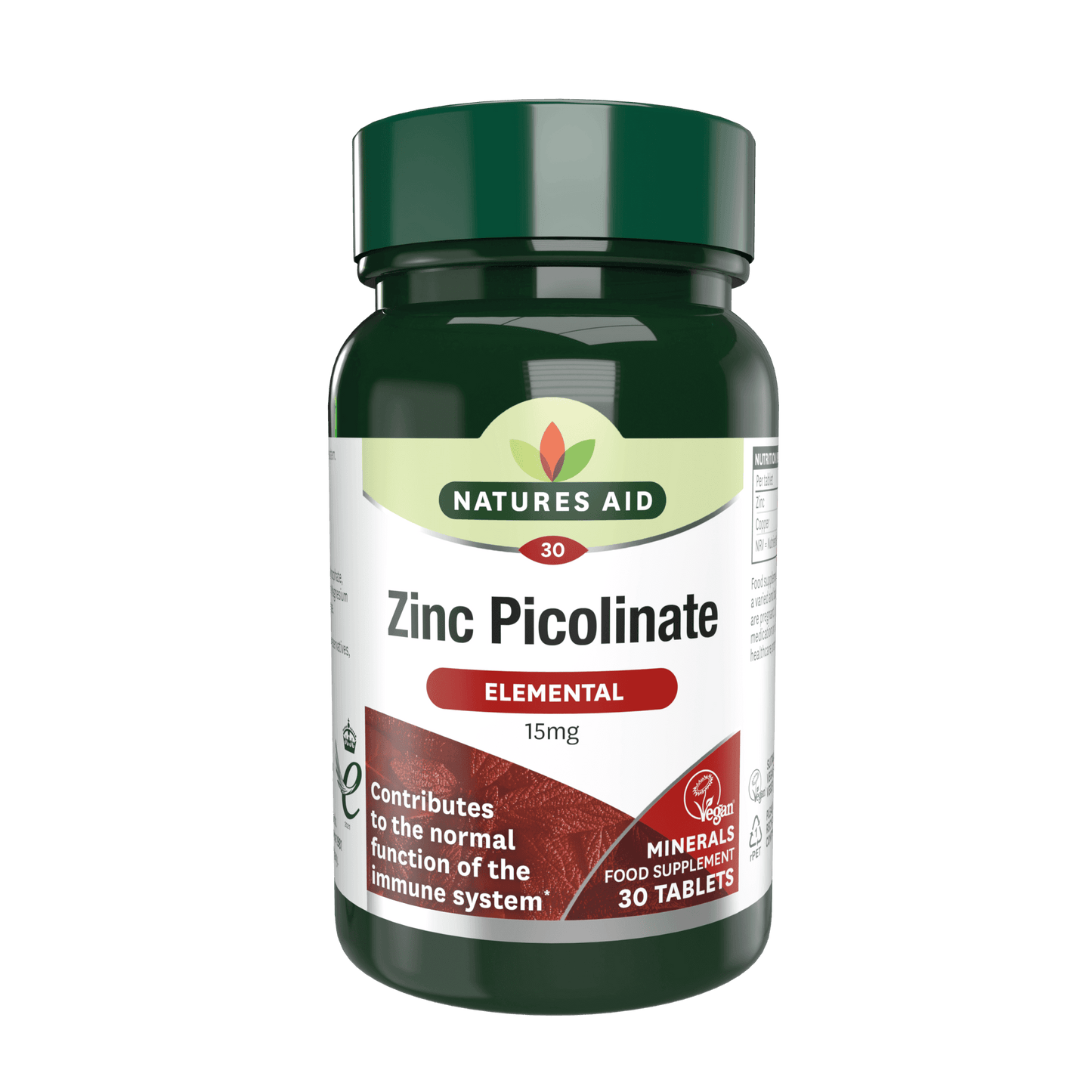 Natures Aid Zinc Picolinate Elemental 15mg