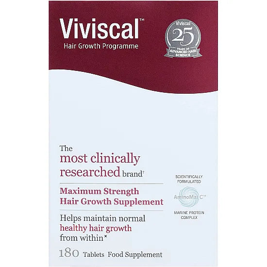 Viviscal Maximum Strength Hair Supplement for Thicker Hair - 180 ...