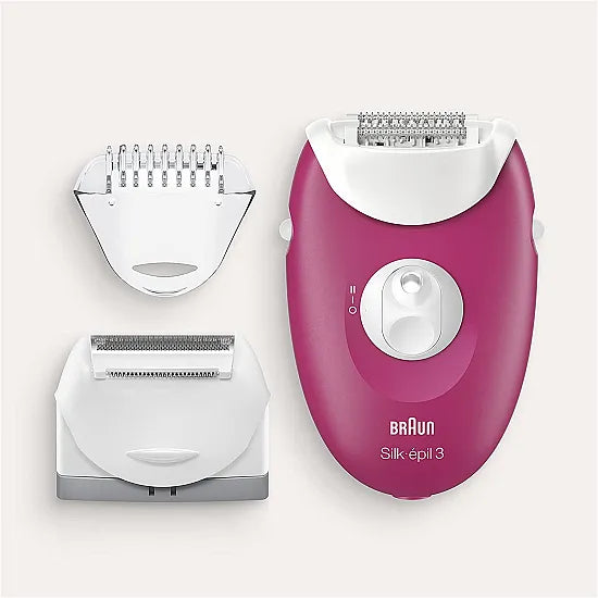 Braun Silk-épil 3-410 - Epilator for Long-Lasting Hair Removal -
White/Pink