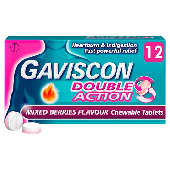 Gaviscon Double Action Chewable Tablets Mixed Berries