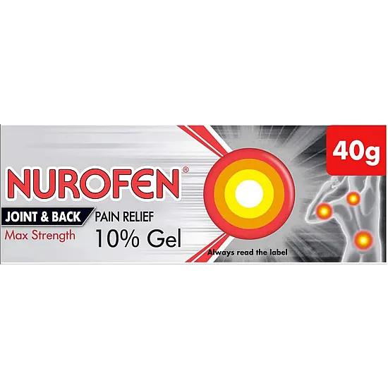 Nurofen Joint & Back Pain Relief Max Strength 10% Gel - 40g