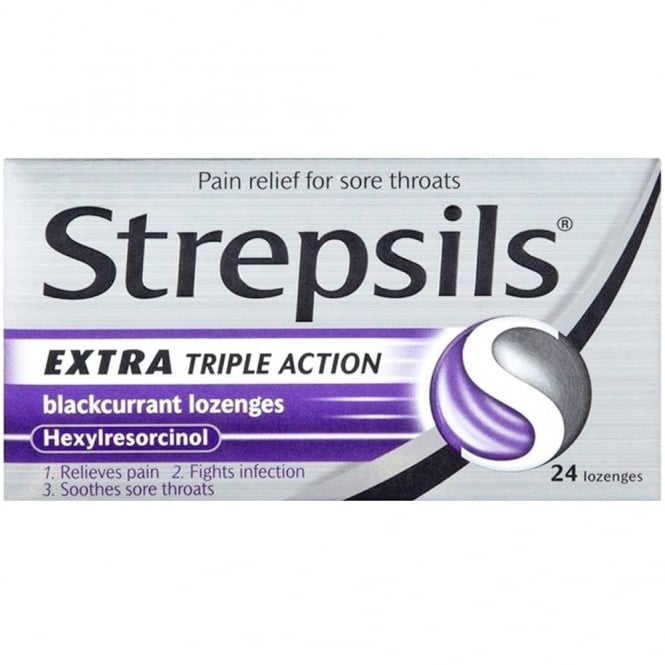 Strepsils Extra Triple Action Blackcurrant 